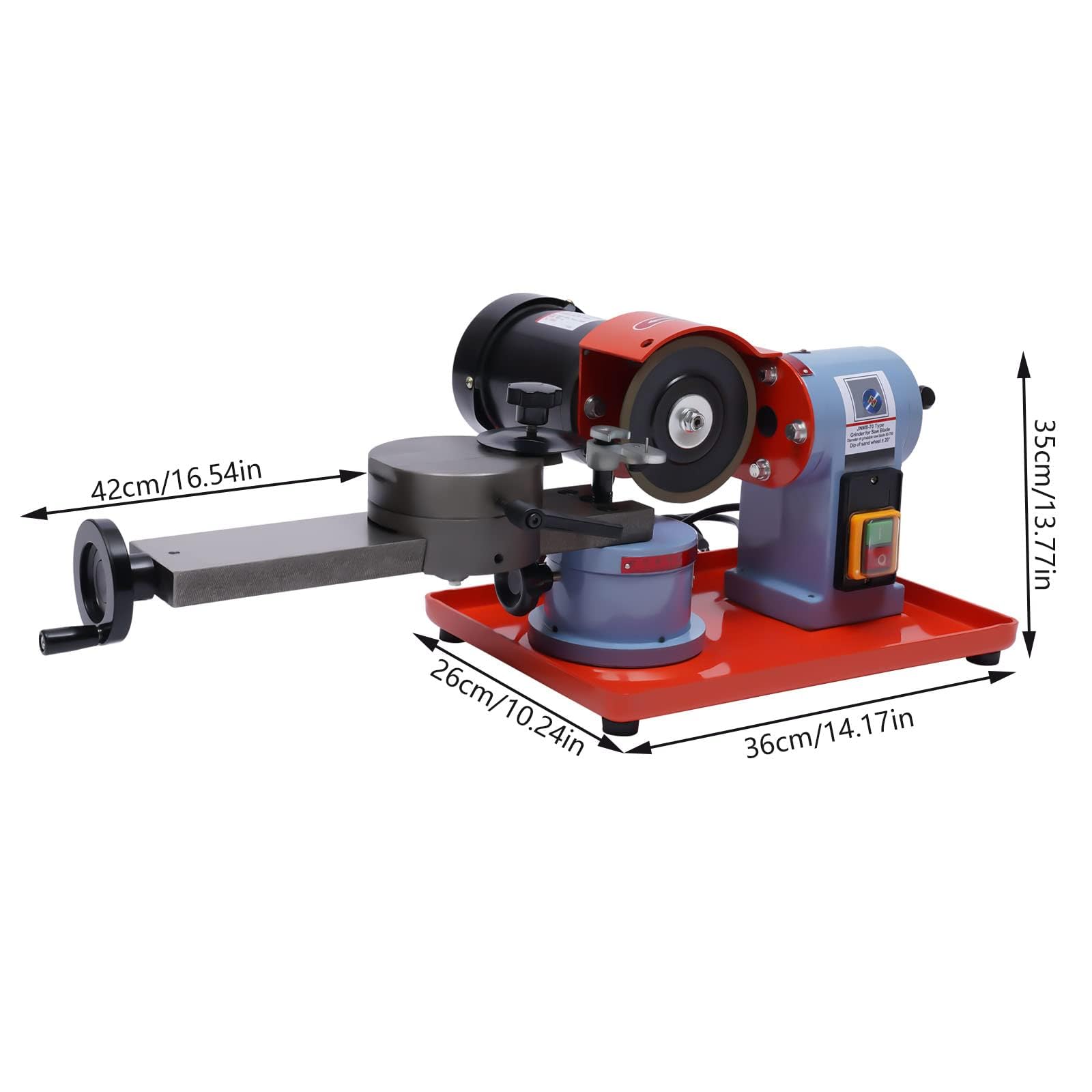 Afilador de hojas de sierra circular, lijadora eléctrica de hoja de sierra circular para carburo de tungsteno, HSS, plástico, mesa de madera ± 20°, 250 W