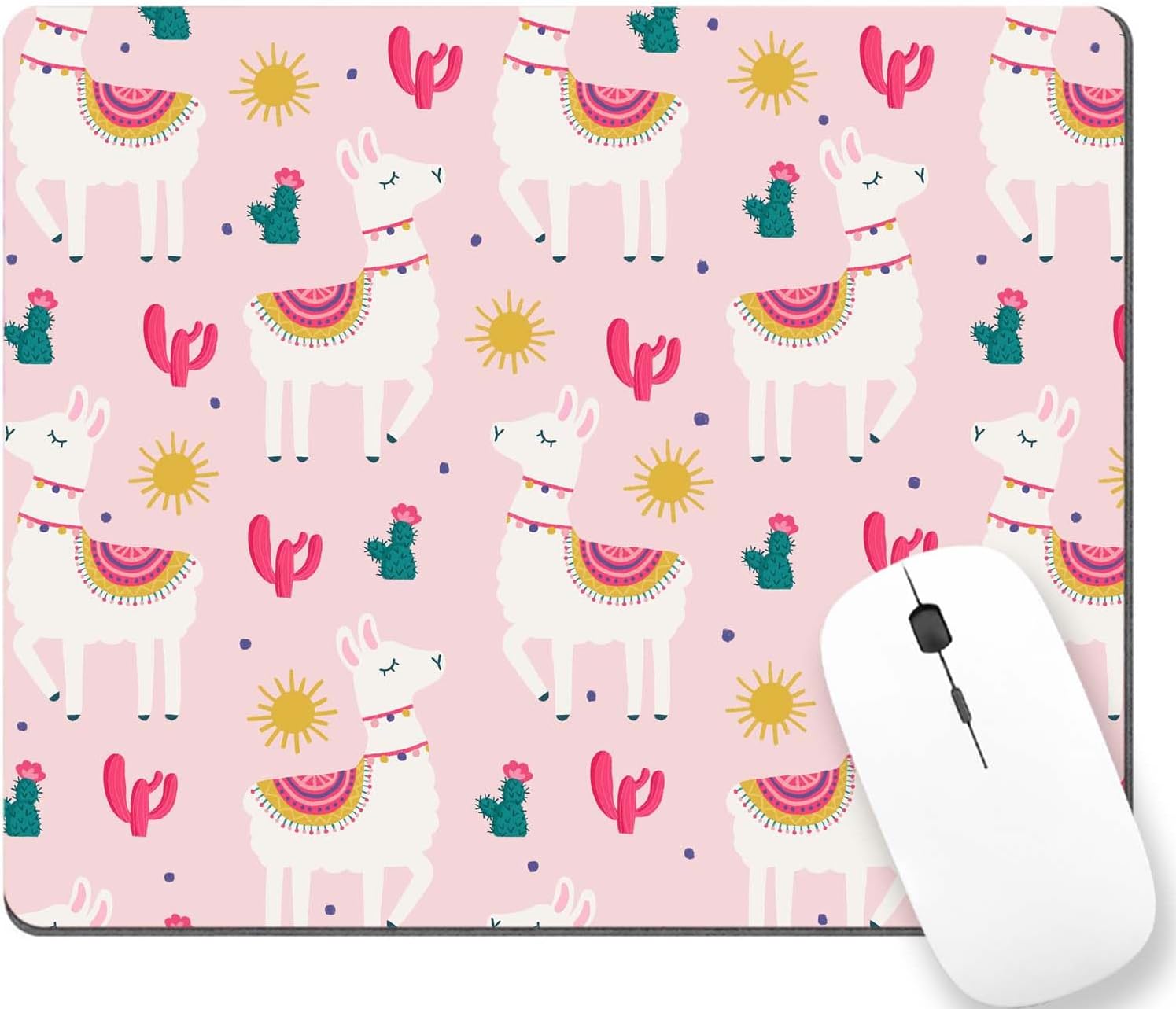 TSSOHU Cute Llama Alpaca Customized Rectangle Non-Slip Rubber MousePads for Office Home Laptop, Computer Mouse Pad for Wireless Mouse, 9.5""x7.9""x0.12"" Inch(240mm x 200mm x 3mm), WMJMP2436