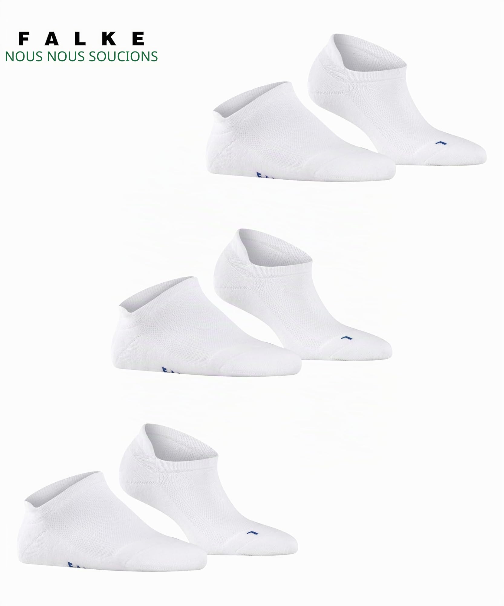 FALKE Unisexe Cool Kick 3-Pack Socquettes basses anatomique Fibre artificielle | avec semelle peluche ultra légère