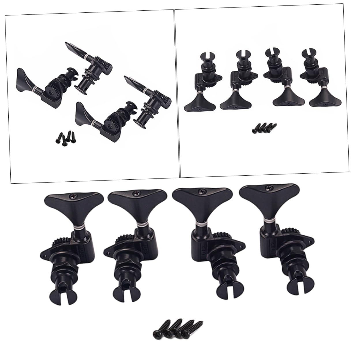 ifundom Meccaniche per Ukulele Vintage in Metallo Nero Gc117 2l 2r Ferrule e Viti per Accordatore Ukulele Acustico Set 4 Pezzi