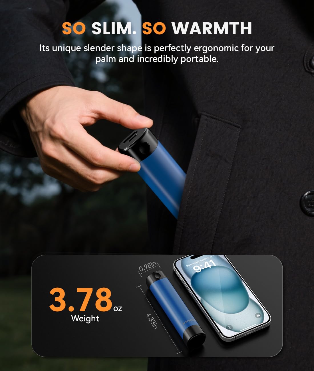 PLAMGLOW, scaldamani ricaricabili, scaldino elettrico tascabile, riscaldamento a 360°, 2 x 5000 mAh, 18 ore di durata, 3 impostazioni, accessori essenziali per campeggio, attrezzatura da