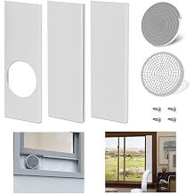Mxclimate Portable Air Conditioner Window Seal Kit Compatible with 5.9  Diameter Exhaust AC Hose, Adjustable Sealing Panels for Sliding, Hung Windows