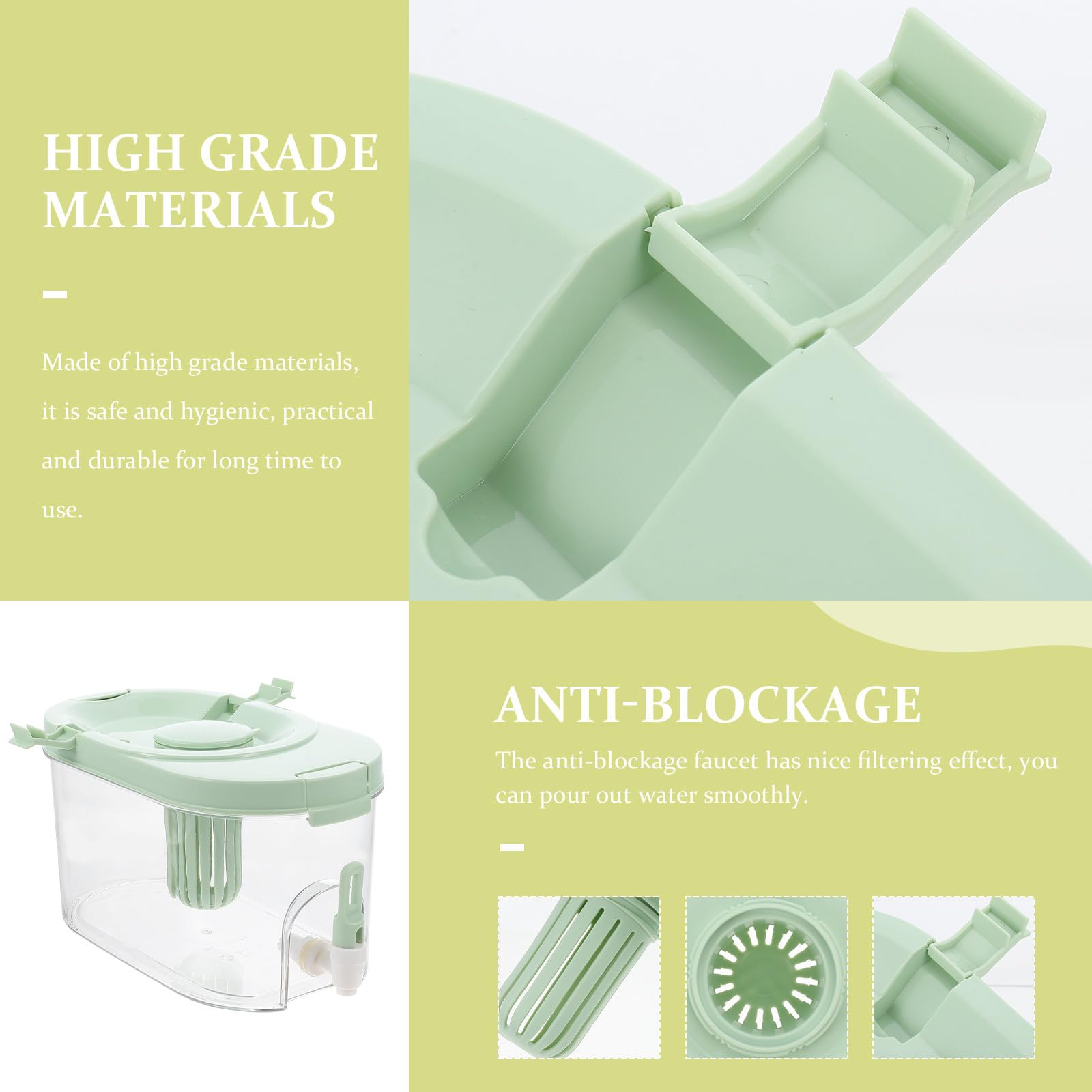 Distributeur de Boissons 4l Robinet Anti-obstruction en Polypropylène pour Réfrigérateur, Grosse Capacité, pour Fêtes et Thé Glacé