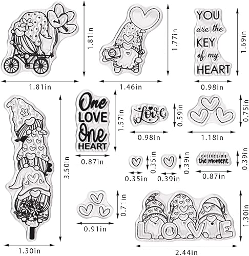 Miniatura 2 de Hying Gnomos de amor para el día de San Valentín sellos transparentes para hacer tarjetas globos de flores bicicletas sellos de goma transparente