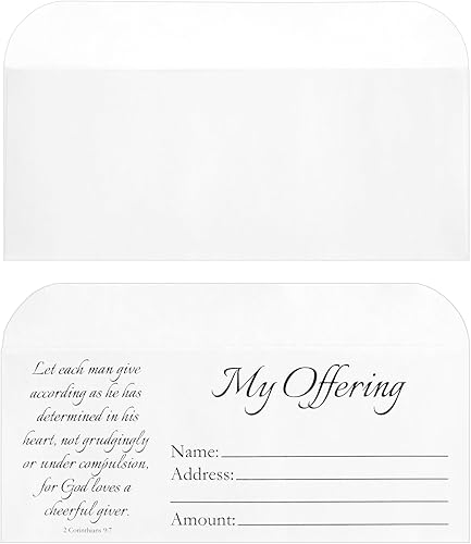 Miniatura 9 de Paquete de 100 sobres de ofrenda de iglesia para donación del diezmo (blanco, 7 x 3 pulgadas)