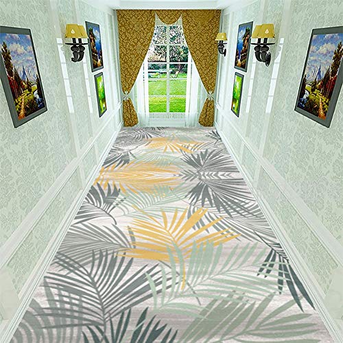 Tapis couloir 3d motif feuille plante moderne sur mesure 1.4x7m - 3