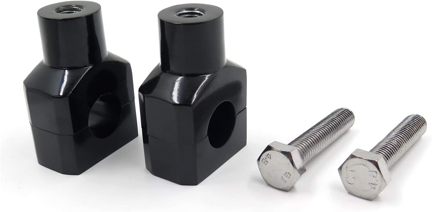 HongK- Black 1.25" Motorcycle 31.25mm Handlebar Riser Clamp For H-D Cruisers Choppers [P/N: MT030-008-1.25"-BK]