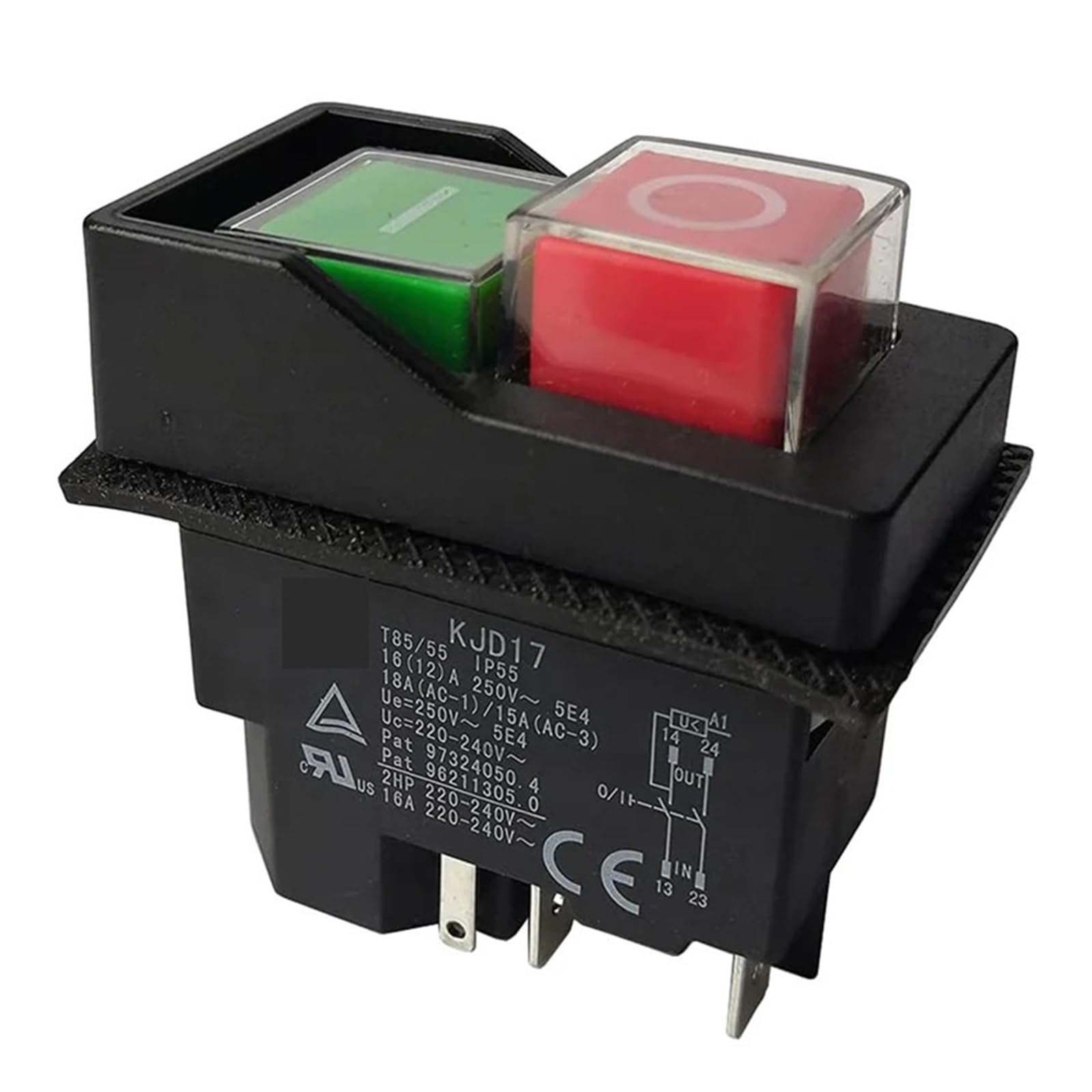Interrupteur électromagnétique KJD17 220V à 5 broches pour machines