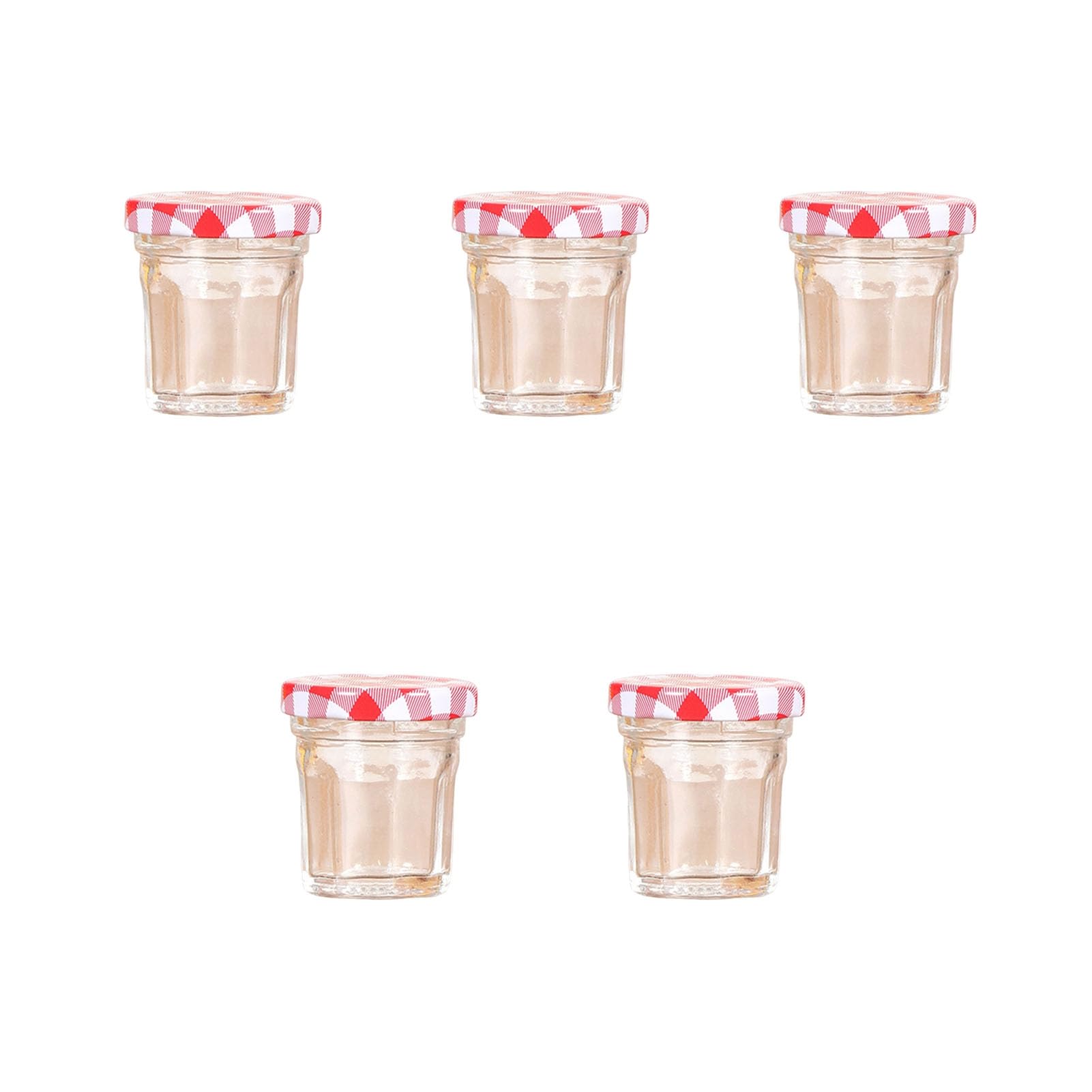 Loyliawa Transparent Glass Storage Jar Glass Jar 5Pcs Glass Pickle Bottle Set With Lid Multifunctional Food Storage Jar For Jam Spices More 50/150/250/380Ml Reusable Containers For Kitche