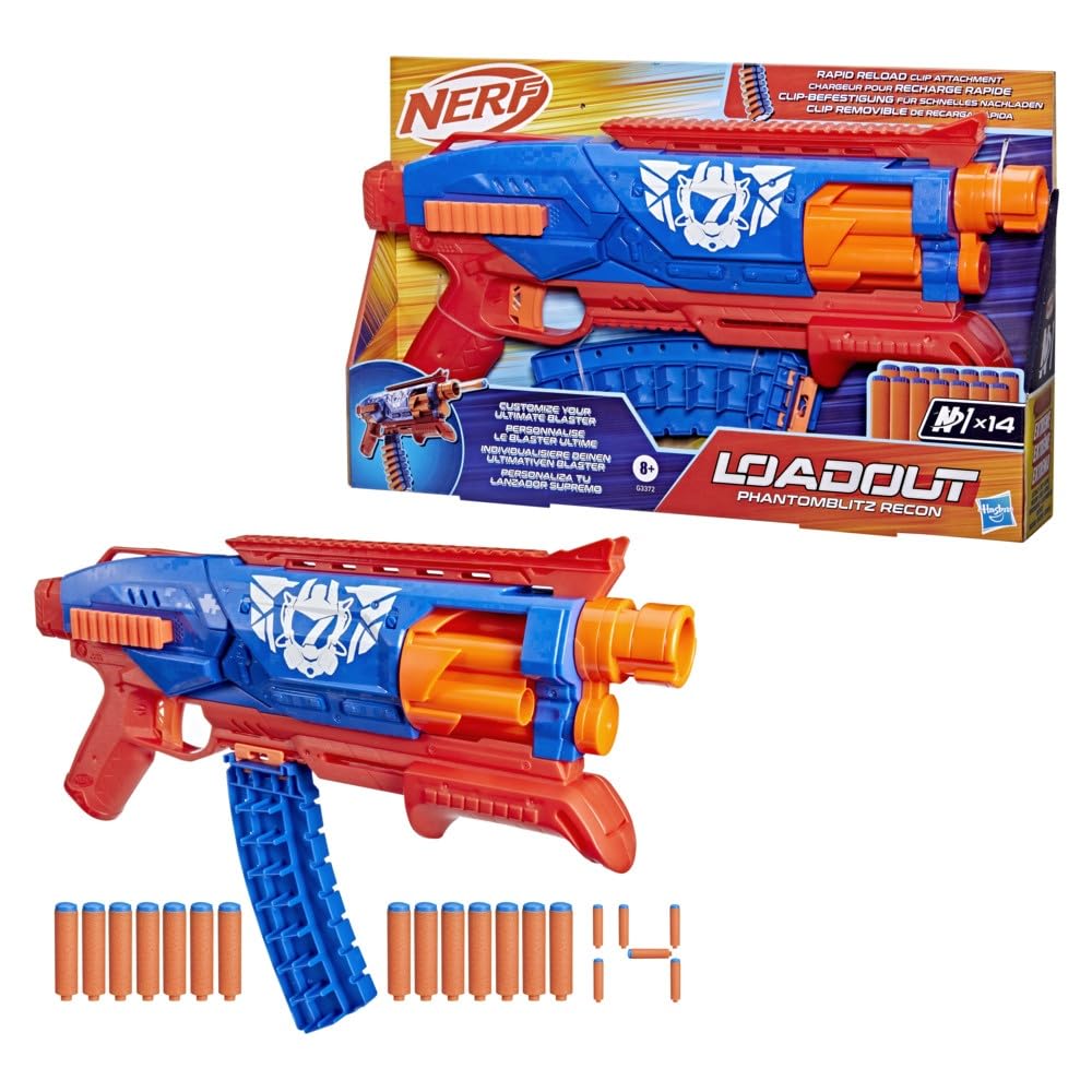 Nerf Loadout Phantomblitz Recon Blaster, 14-Dart Storage