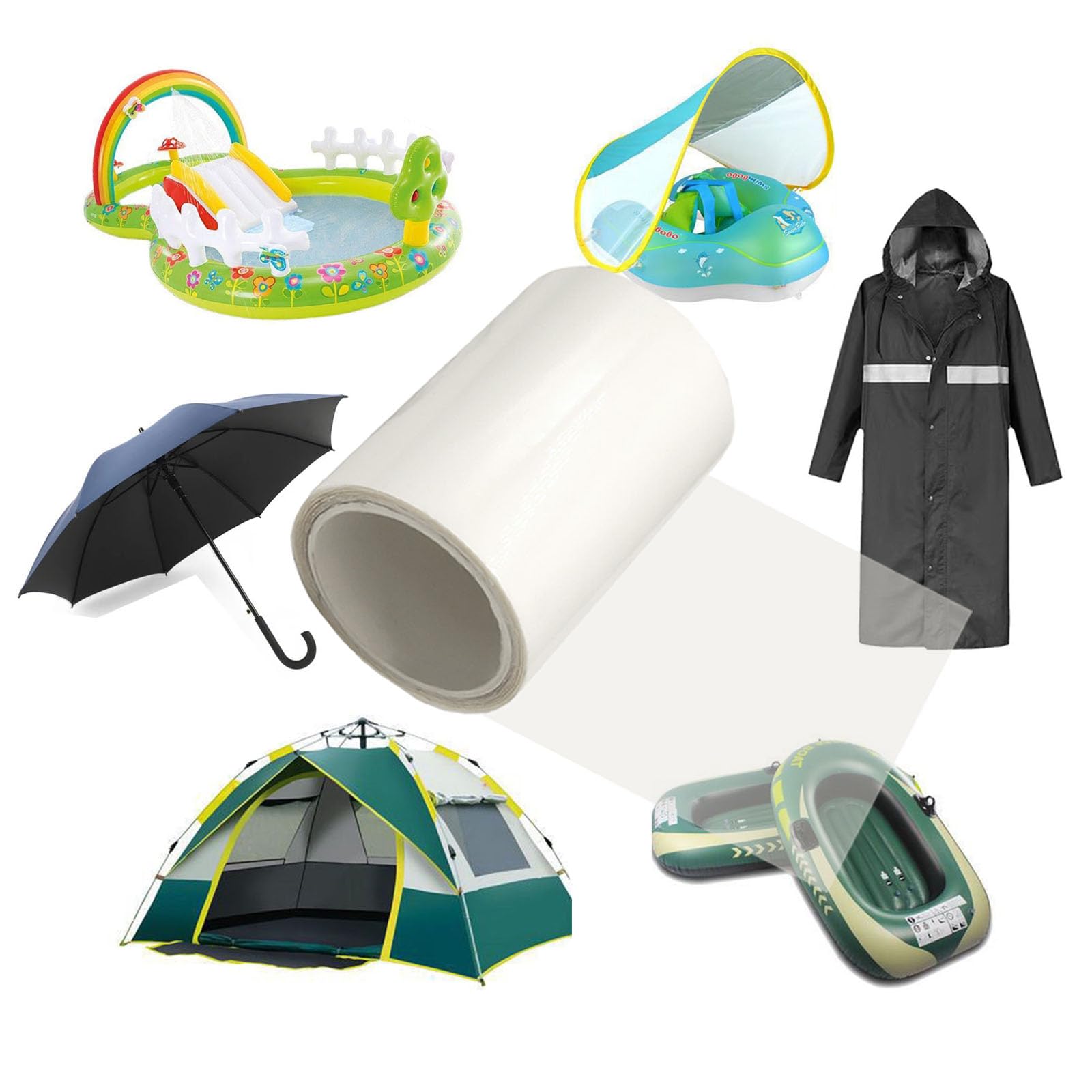 Self-Adhesive Repair Patches Multi-functional Waterproof Inflatable Repair Tape, TPU Patch Repair Tool, Suitable for Quick Repair of Swimming Ring, Inflatable Mattress, Rubber Boat -1 Roll, 15cm*100cm