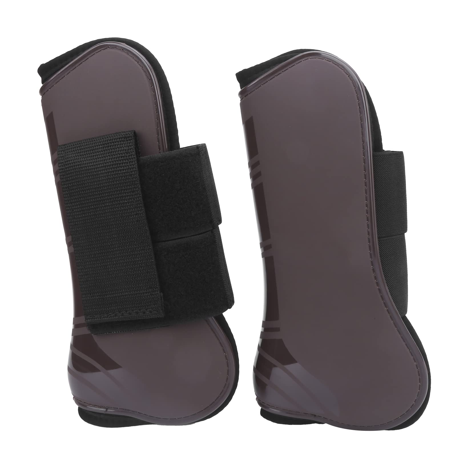 1 Set paratendini per Cavallo Protezione per Gamba di Cavallo Regolabile Elastica Ispessita in PU con Gancio in Nylon