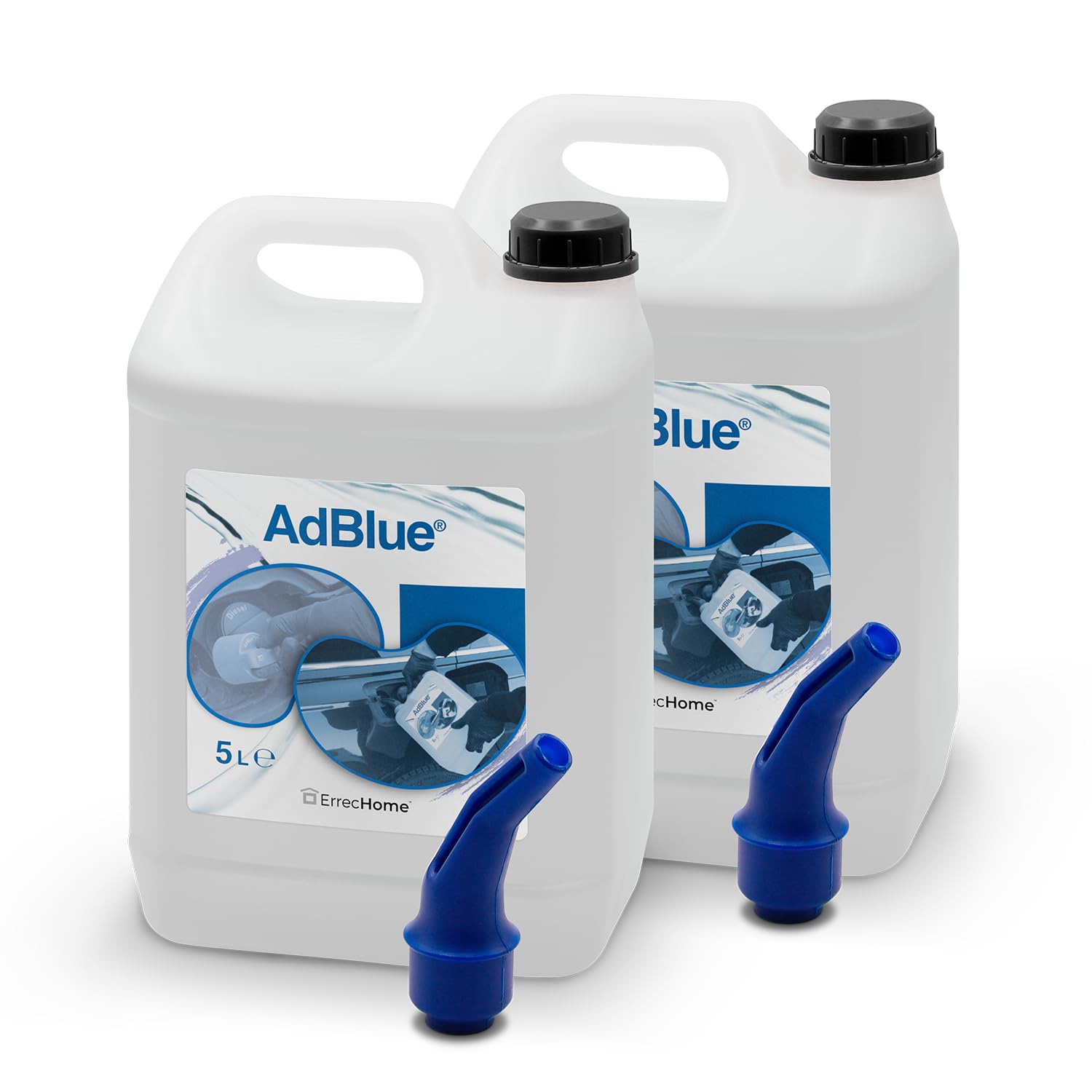 AdBlue Diesel Engine Additive with Easy-Pour Spout Included, for NOx Emission Reduction Based on Urea, Conforms to ISO 22241-1, 10 L (2 x 5 L Tank)