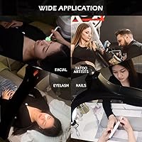 Vista 4 de Lámpara de pie LED de pestañas, lámpara de media luna para extensión de pestañas, iluminación para belleza, cuidado de la piel, pestañas, cejas