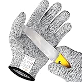 EVRIDWEAR Kid Sized Cut Resistant Work Gloves for Kitchen Use, Crafts, DIY, Garden and Yard works. Children Food Grade Kevlar Safety Gloves for Hand Protection from knives and Scissors (8-11YRS), Grey