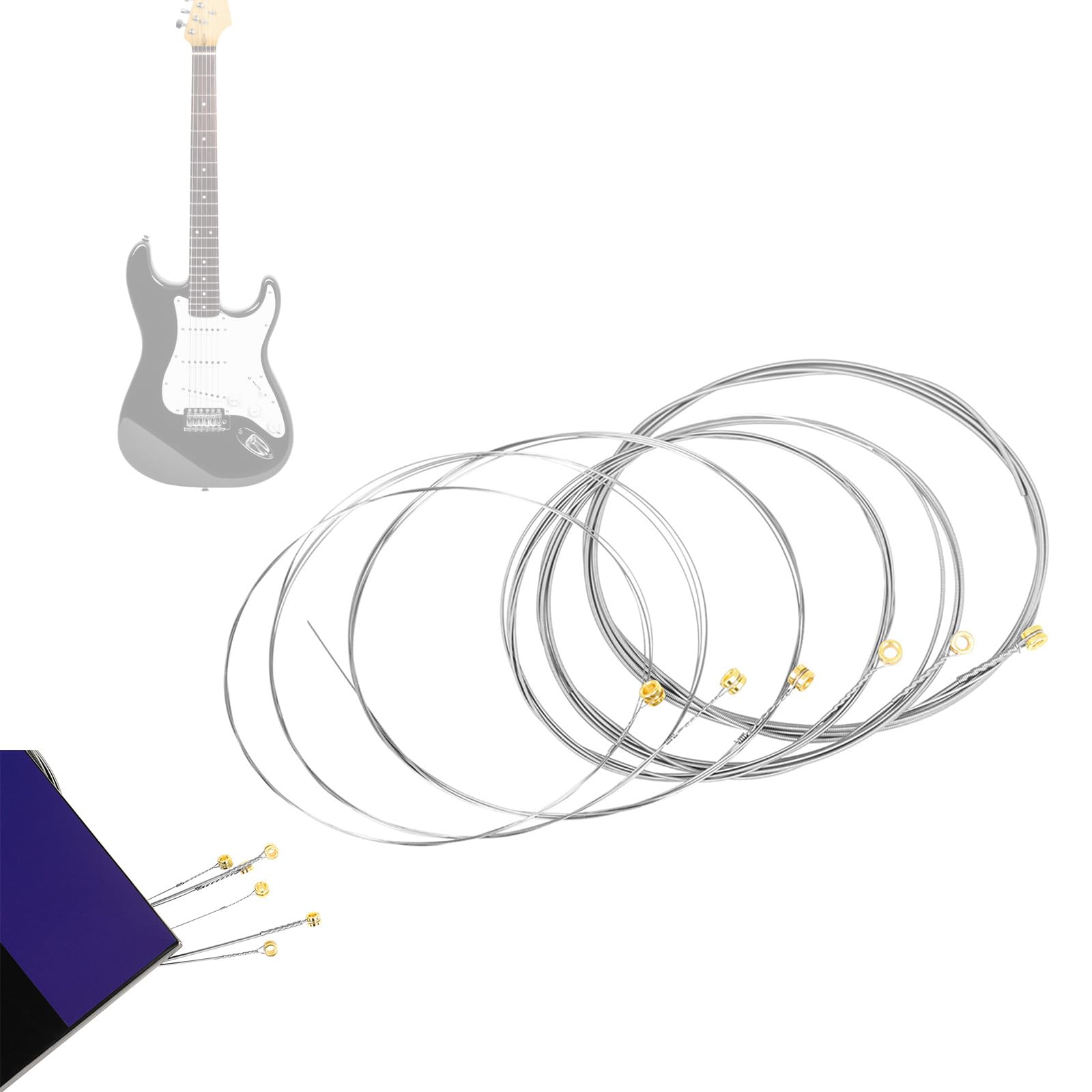 6Pcs 6-String Electric Guitar Steel String .010 .046 Guitar Strings Replacement For Beginners Performers Enduring