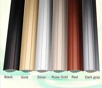 MPOWRX Wood Floor to Tile Threshold Strip, Aluminum Alloy Floor Divider Strips, Doorway Gap Covering Strip, Laminate Flooring Edge Trim Strip (Color : Black)