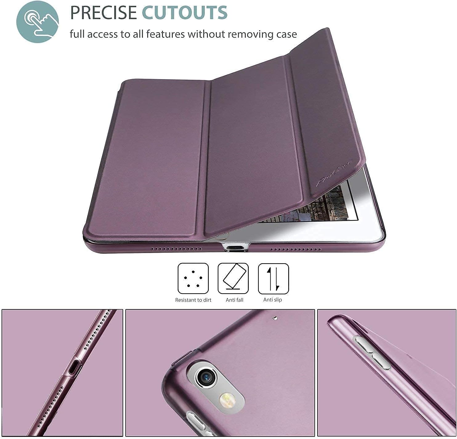 ProCase iPad Air 3 10.5" 2019 / iPad Pro 10.5" 2017 Purple Slim Hard Shell Case Bundle with Tempered Glass Screen Protector