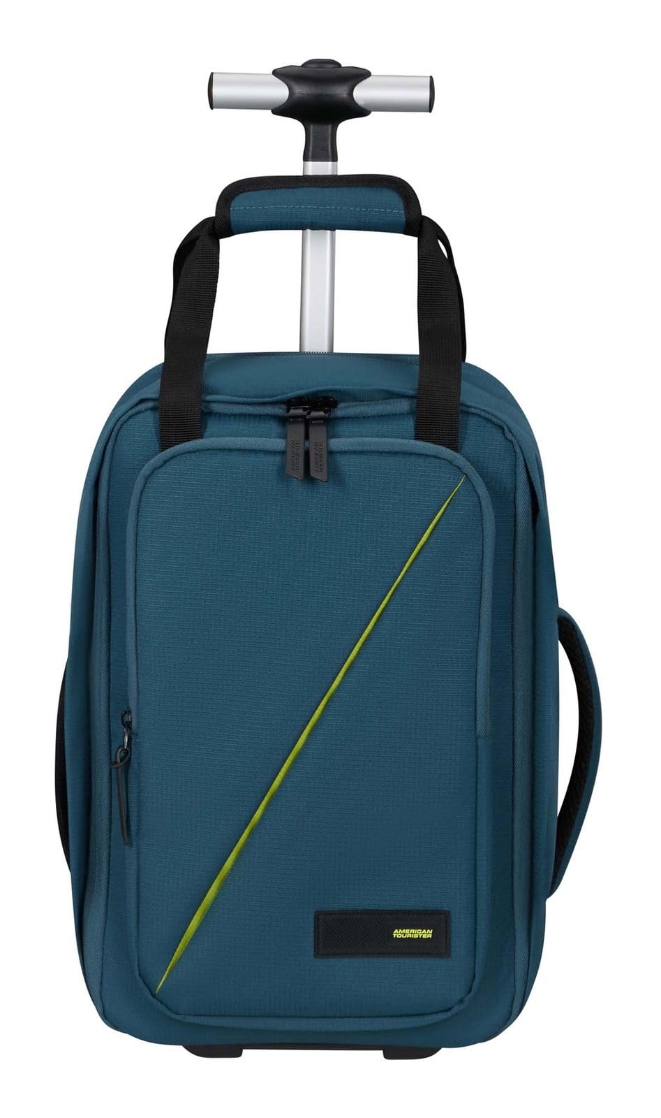 American Tourister Take2Cabin - Borsa da cabina Ryanair 40 x 25 x 20 cm, 20 L, 1,40 kg, zaino con ruote, bagaglio a mano, zaino aereo S Underseater, blu (Harbor Blue)