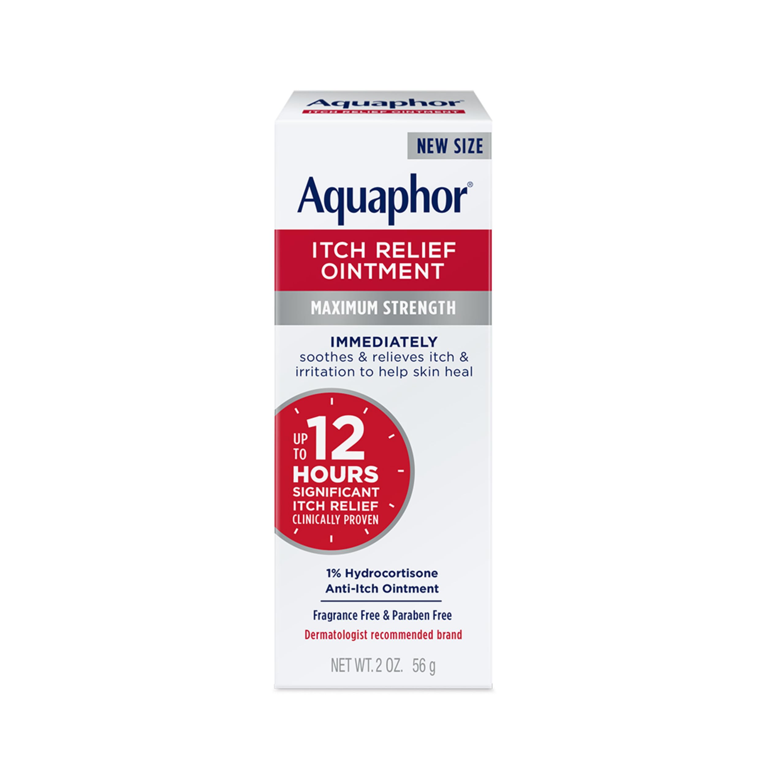 Aquaphor Itch Relief Ointment, Maximum Strength 1% Hydrocortisone, 2 oz