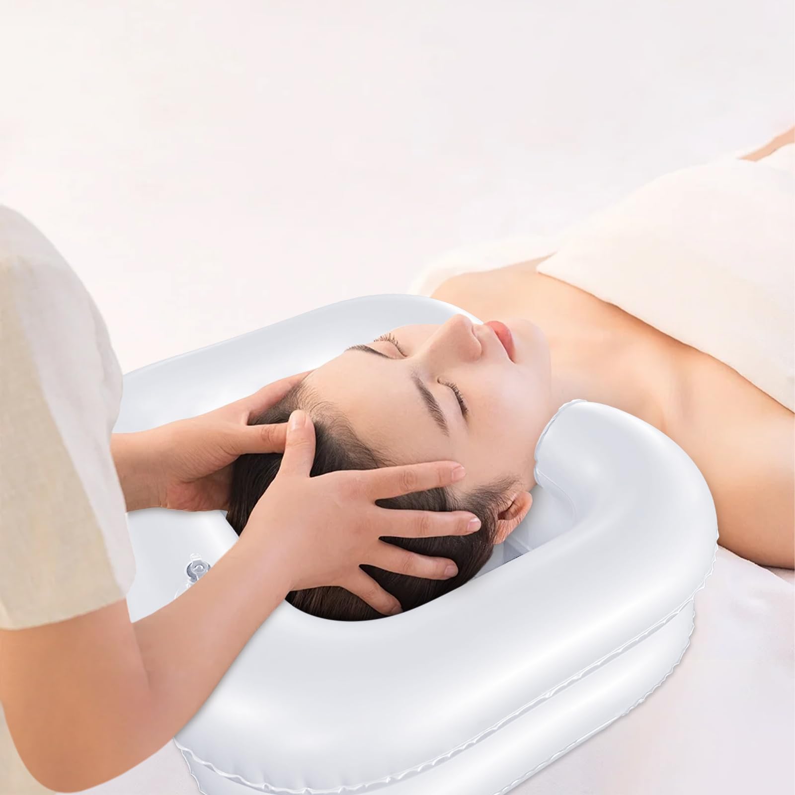 Lavandino per capelli per costretti a letto, lavabi gonfiabili, shampoo portatile, lavaggio dei capelli a letto Per donne incinte, anziani, feriti, pazienti postoperatori