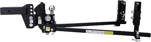 Weigh Safe TrueTow Distribución de peso WSWD6-2 con control de balanceo de 4 puntos y medidor de peso, caída de 6 pulgadas, vástago de 2 pulgadas,