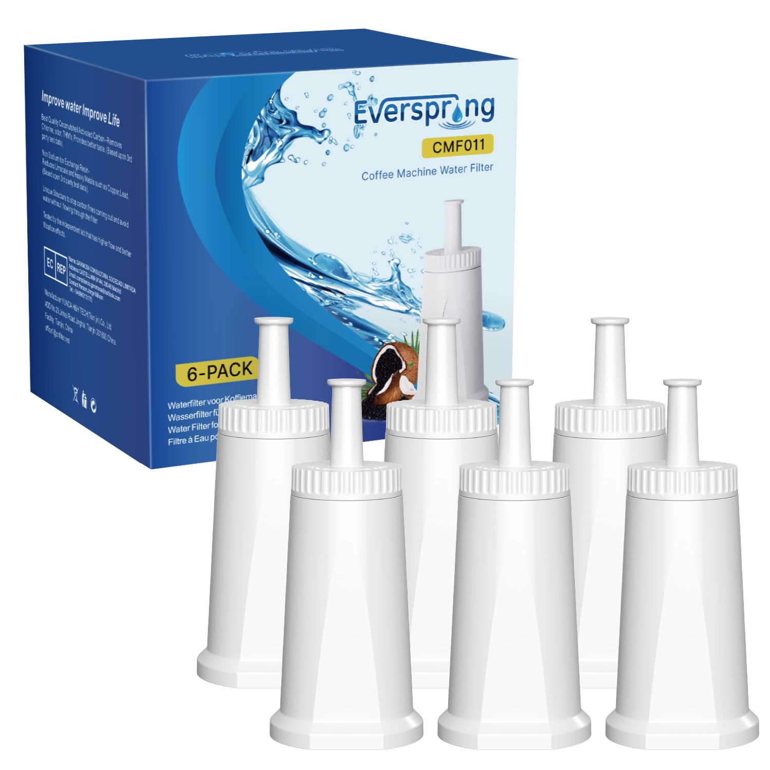 TÜV SÜD certified water filters for coffee machines replacement for SES008 SES810 SES880 SES920 SES980 SES990 not for SES875 from EVERSPRING
