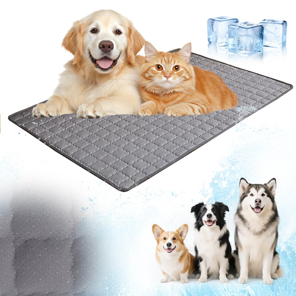 Tappetino refrigerante per cani, in gel atossico resistente, tappetino di raffreddamento per animali domestici, ideale per cani e gatti nella calda estate, M-70 x 50 cm