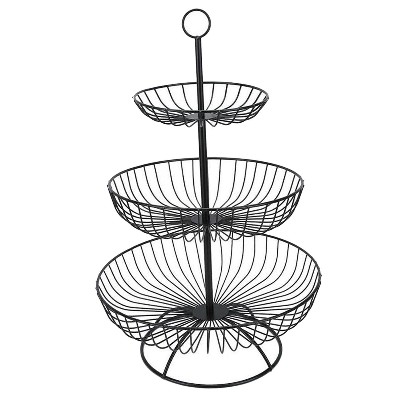 Cesta de hierro para frutas y organizador de cocina negro metálico para restauración