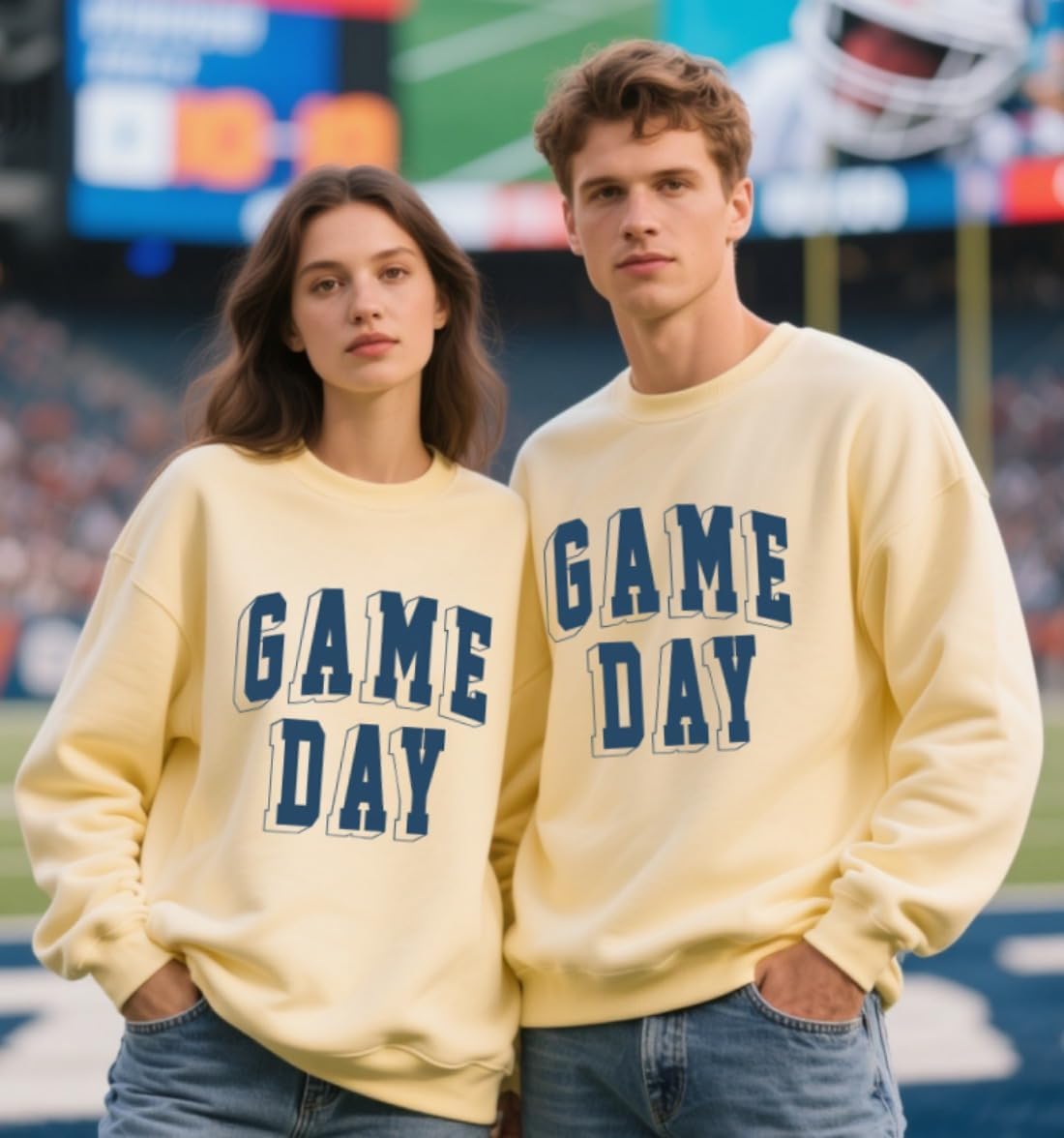 Game Day Sweatshirt for Women Cute Football Graphic Pullover Shirt Football Season Long Sleeve Tops - Image 5