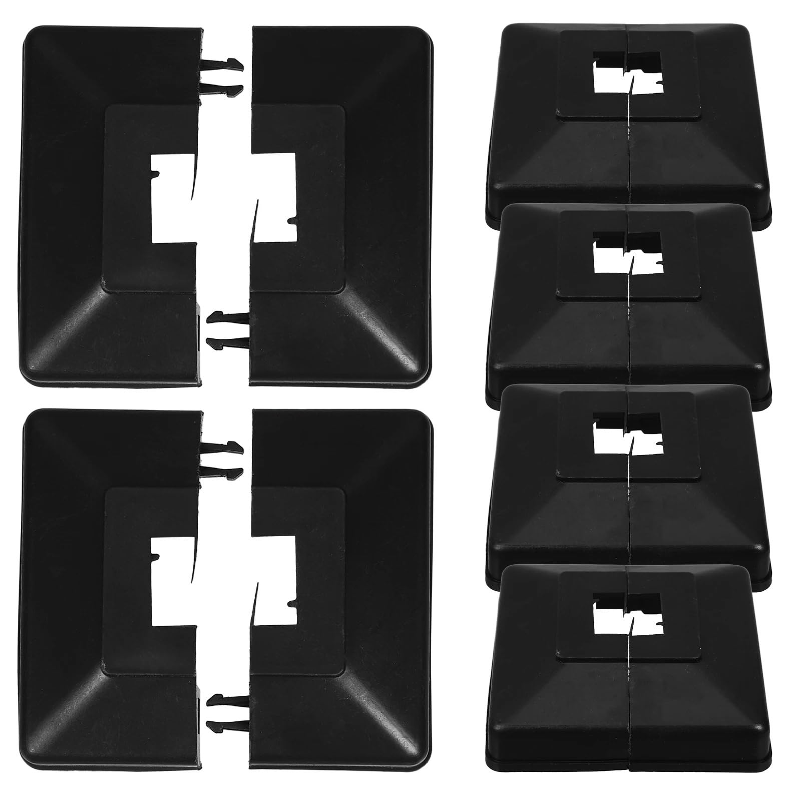 6 Pcs Guardrail Plastic Bottom Cover Split Foot Fence Post Protector Deck Railing Shoe Balcony Stairs Column Base Modular Design for Fence