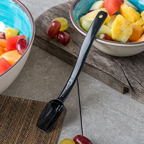 Carlisle Foodservice Products Plastic Solid Spoon, 8 Inches, Black, (Pack Of 12) #TOP4