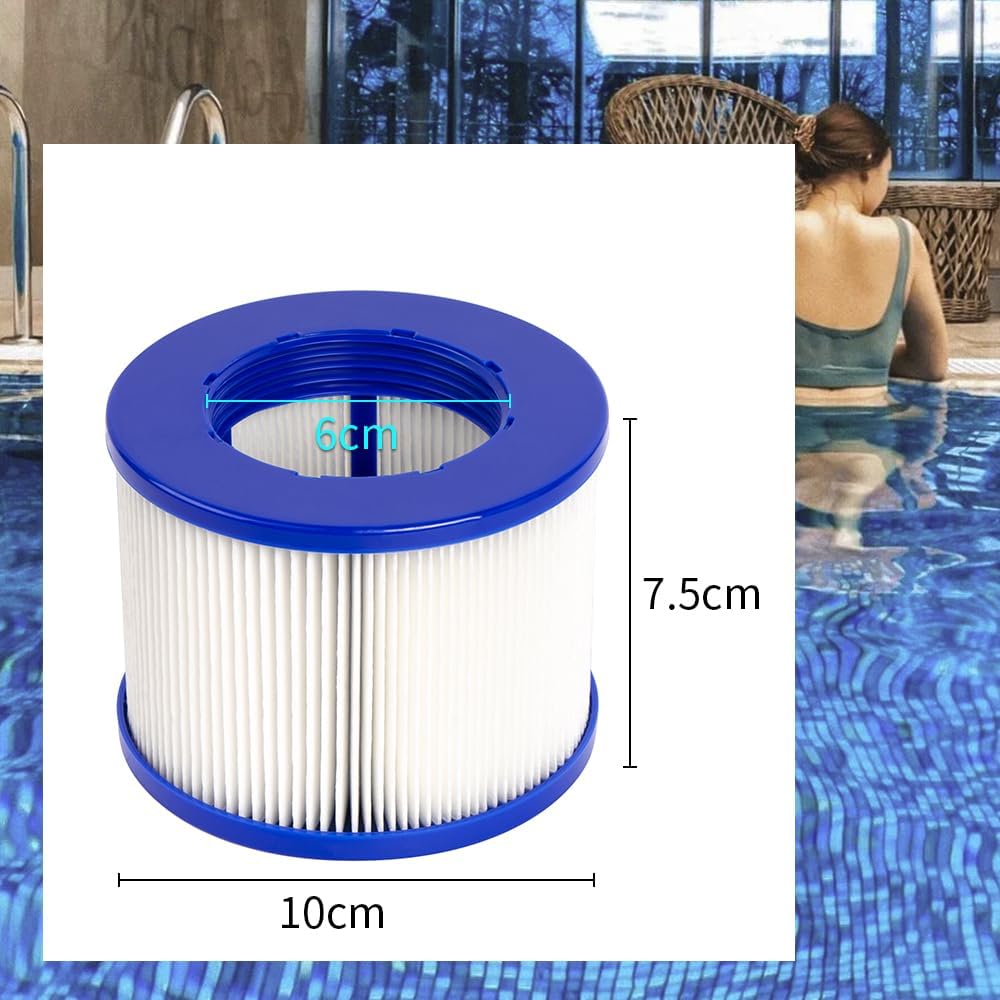 Benfosh Pack of 4 Filter Cartridges for Inflatable Spa Filter Cartridge Whirlpool for Spa Accessories Clever Spa Filter 75 x 100 mm Compatible with Gymax Spa for Most Whirlpool Filters - Image 4
