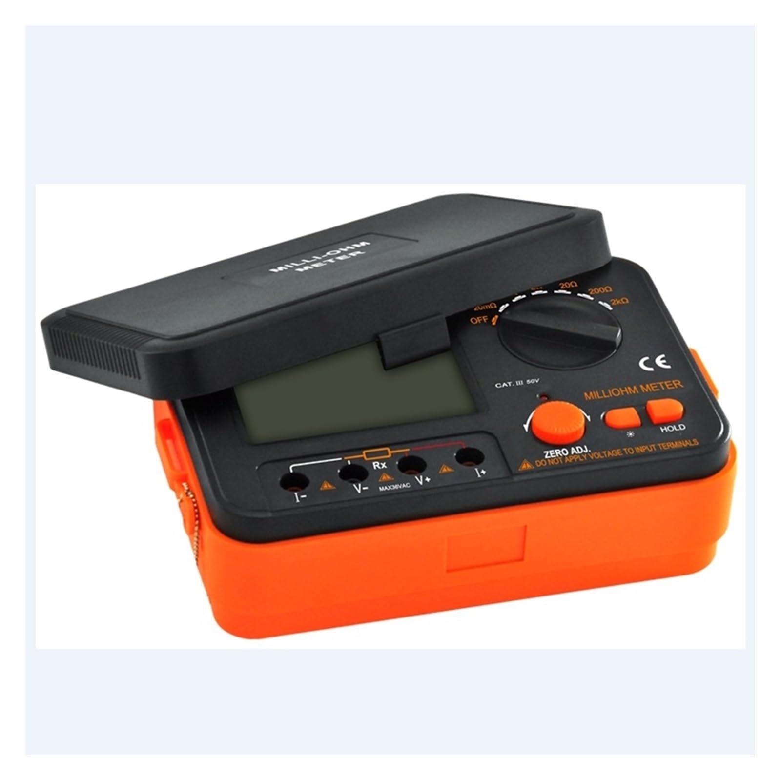 Medidor Digital De Miliohmios, Pantalla LCD De 3 1/2, Prueba De 4 Cables, Probador De Baja Resistencia, Multímetro De Ohmios De Precisión De 6 Rangos, Retroiluminado
