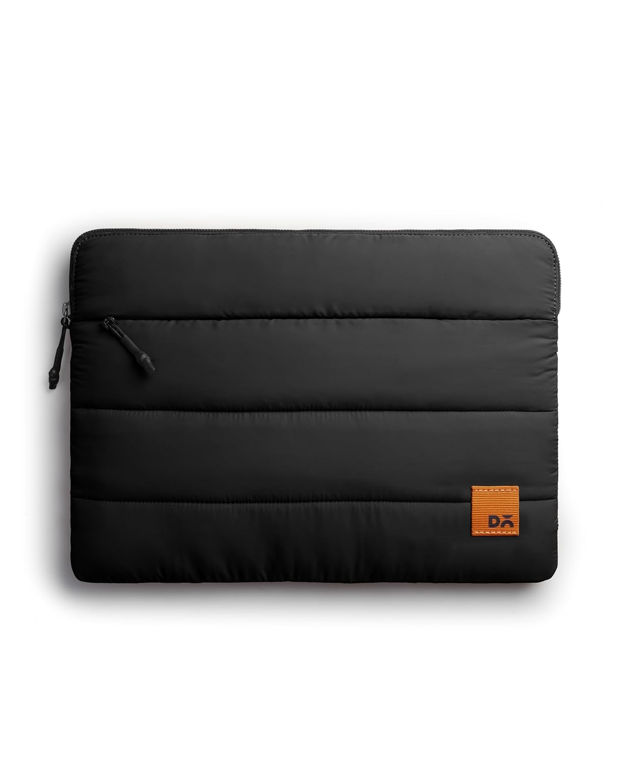 DailyObjects Large Stria Portable Laptop Sleeve | Durable Polyester | Compatible with Laptop/MacBook Air/Pro Upto 15 Inch |Padded Compartment with Zip Closure – Carbon Black
