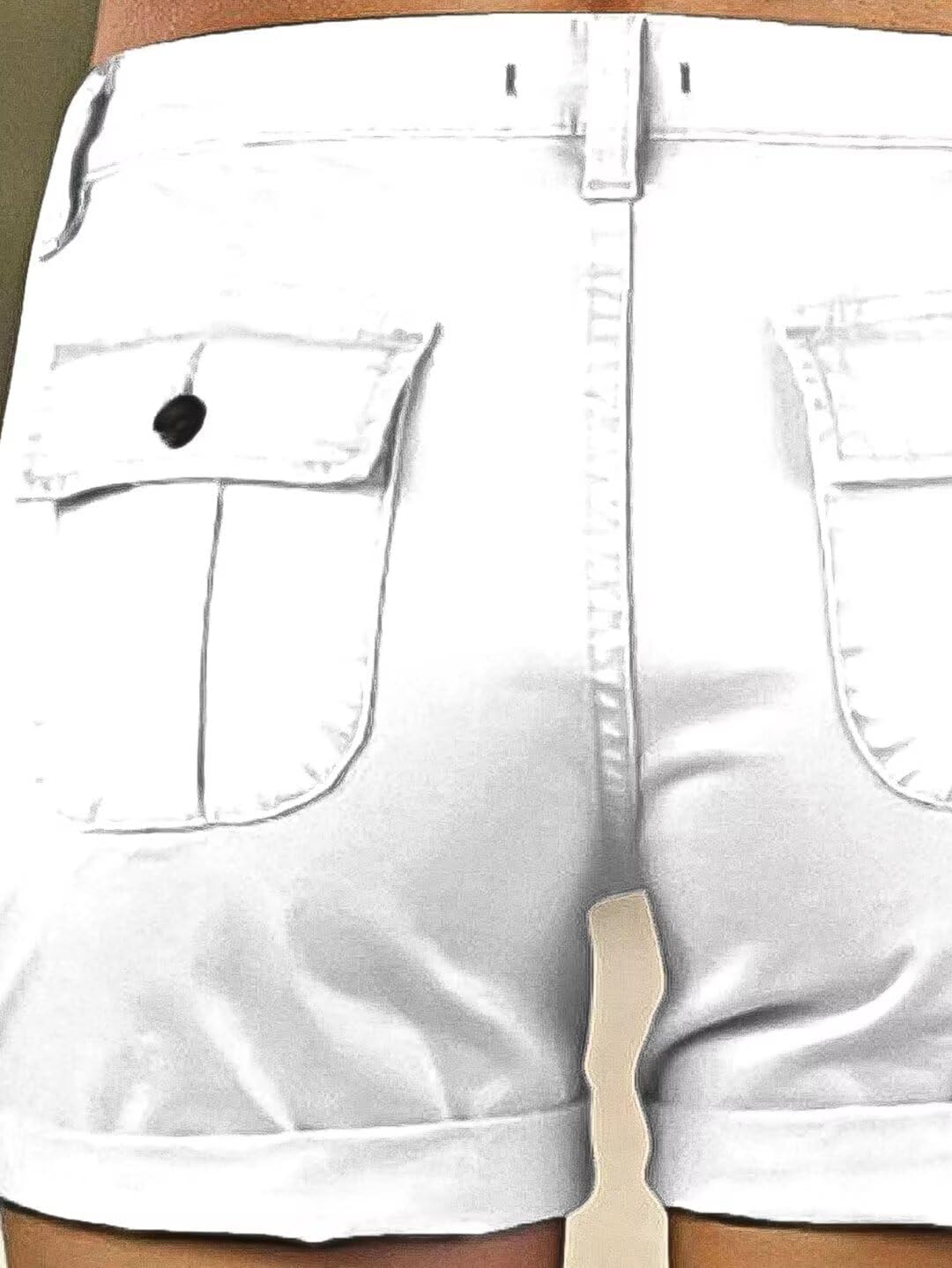 Flamingals Women's Cargo Shorts Mid Waist Trendy Summer Hiking Shorts with Flat Pocket for Women - Image 6