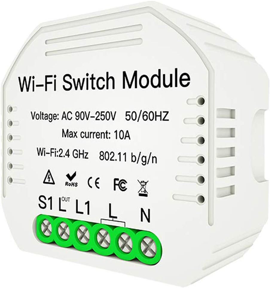 Smart WiFi Switch Relay for in Wall Light Switch, 3 Way Switches, Fans, Bulbs, Outlets etc. WiFi Enable APP Remote Control Compatible with Alexa Google Home IFTTT DIY Smart Home Automation Module