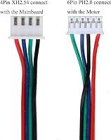 Winwill 6 db Fehér Léptetőmotor Kábel 4-6 Pin XH2.54 - 1,5m Hosszú Csatlakozó 3D Nyomtatókhoz, Gubancolódásmentes 3