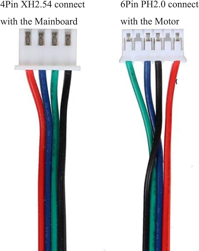 Winwill 6 db Fehér Léptetőmotor Kábel 4-6 Pin XH2.54 - 1,5m Hosszú Csatlakozó 3D Nyomtatókhoz, Gubancolódásmentes
