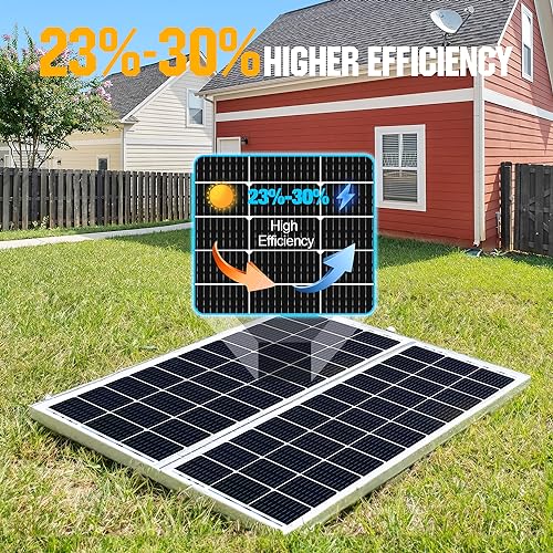 Image of SOLPERK 2PCS Solar Panels 100 Watt 12 Volt, High-Efficiency Monocrystalline Solar Panel for Home, RV, Camping, Marine, Rooftop, Off-Grid Applications, 2-Pack 100W, SK-M200W