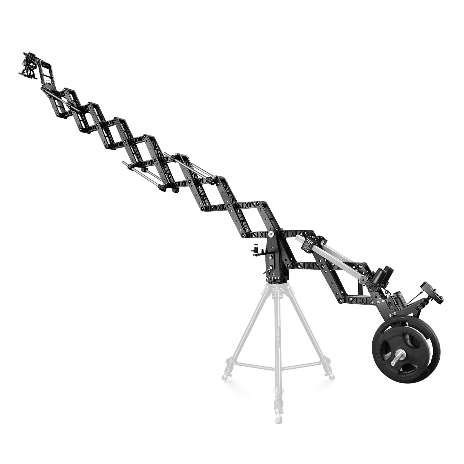 PROAIMSJ30 Powermatic Scissor 17ft Telescopic Video Camera Jib Crane. Comes w Dampening Head & Remote Controller. For 3-Axis Gimbals. Payload up to 30kg/77lb. (JB-SCSR-30)