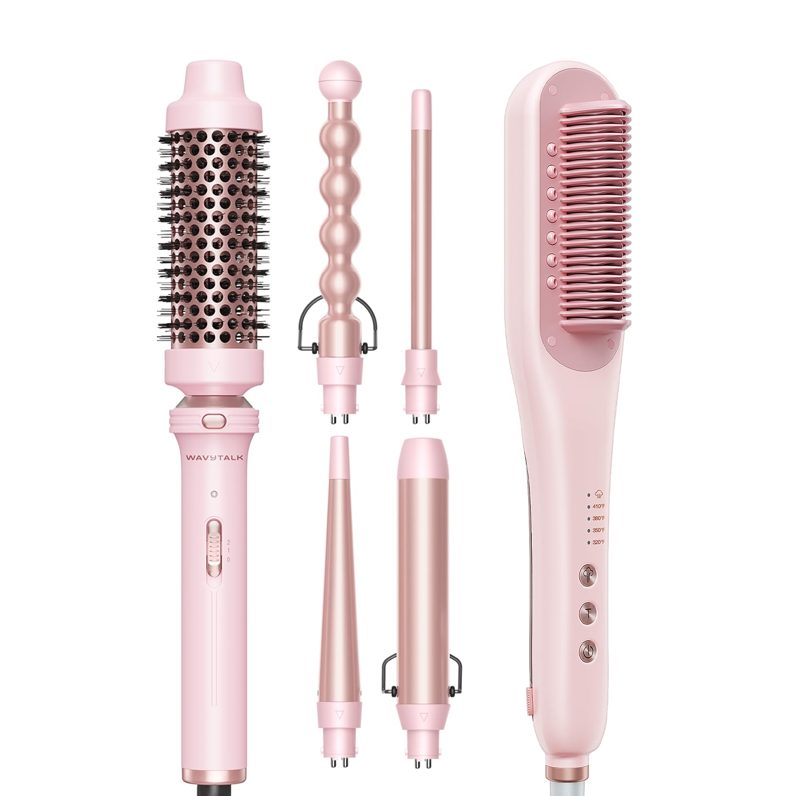 wavytalkMulti Curl 5 in 1 Curling Wand Set and Pro Steam Straightener Brush
