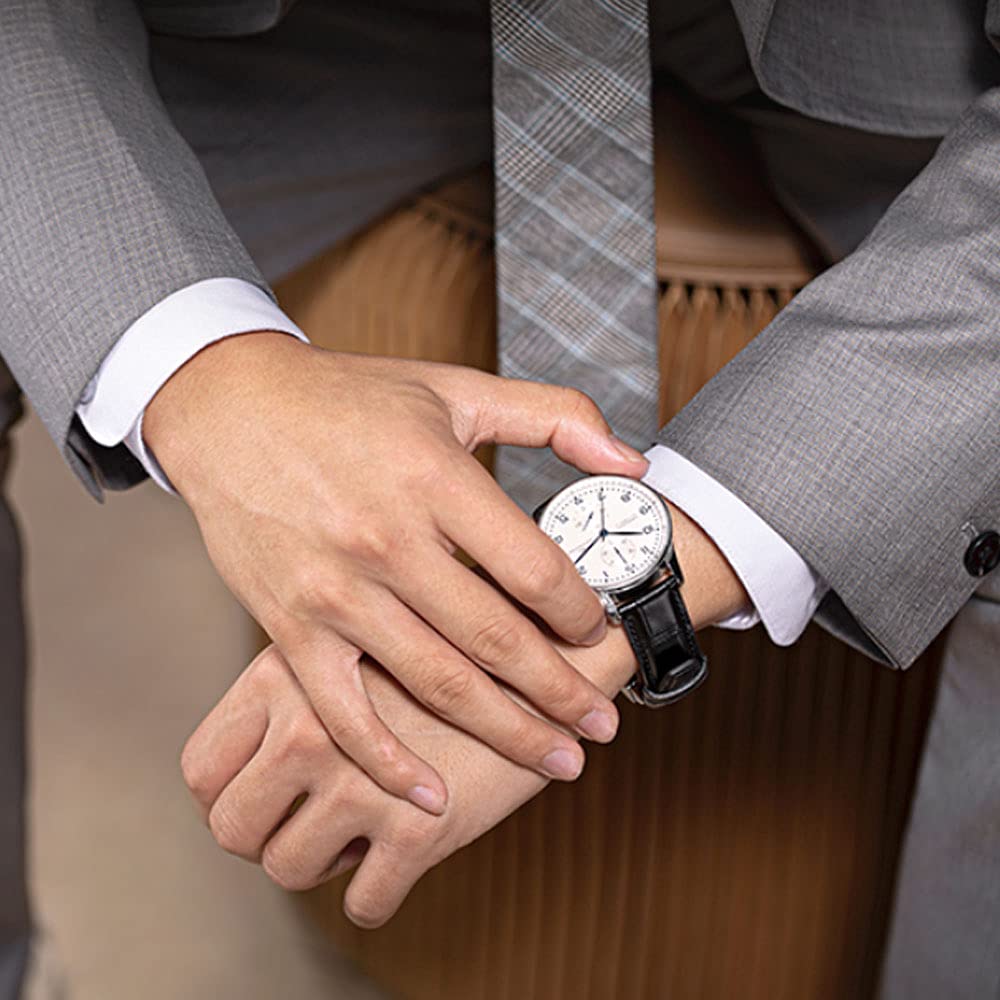 Cinturini per orologi IWC Cinturini in Vera Pelle 20mm 21mm 22mm Alligatore Goffrato Cinturini per Chiusura di Distribuzione IWC Portugieser per IWC Portofino Pilot'Watch Strap Original