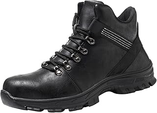 Zapatos de protección para soldador, zapatos de trabajo impermeables de piel para hombre, con puntera de acero y protección contra pinchazos, zapatos de protección para hombre,