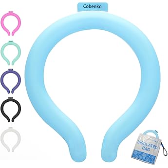 2 Pack Neck Cooling Tube with Insulated Bag - Reusable Ice Ring Neck Cooler Indoor Outdoor - Wearable Cooling Wrap - Relief for Summer and Hot Flashes - Ice Ring Freezes Under 64℉(Cat+Dog)