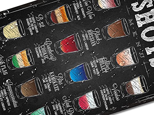 Alrear Vintage Shots Menu Signs Retro Bar Accessories Decor 16" X 12" Aluminum Metal Sign Poster Wall Art Pub Decorations #TOP4