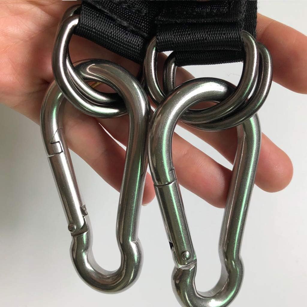 Swing Straps, 2 PCS 24cm / 9.45inches Heavy Duty Hanging Straps Holds 440 lbs with Carabiner Perfect for Tree Swing Seat, Hammock, Plank - Image 2