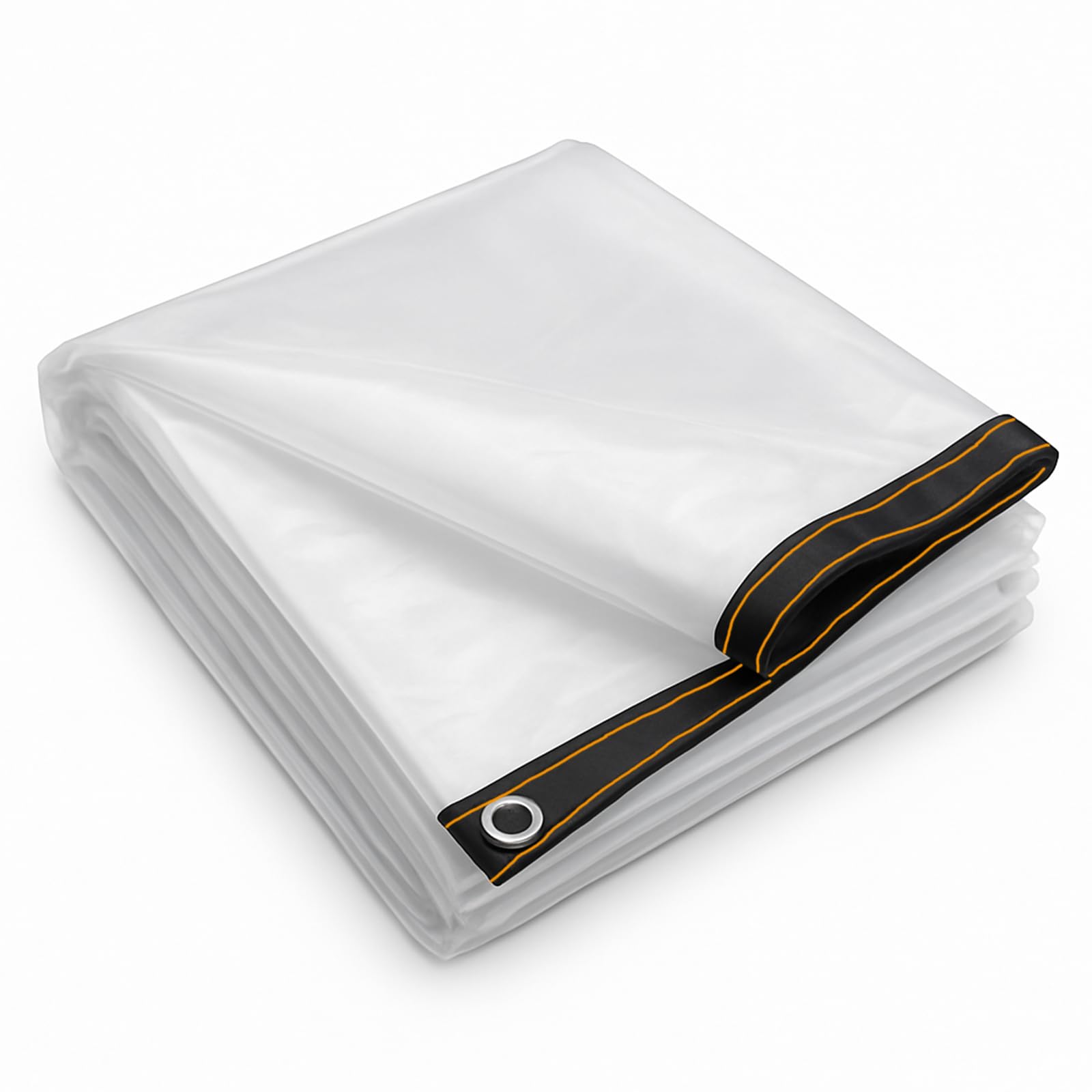 BeGrit Waterproof Clear Tarpaulin 2m x 2m Heavy Duty Transparent Tarpaulin Rainproof Reinforced Clear Tarp Cover with Eyelets for Garden Outdoor Camping Balcony Chicken Run Hutch Roof Cover
