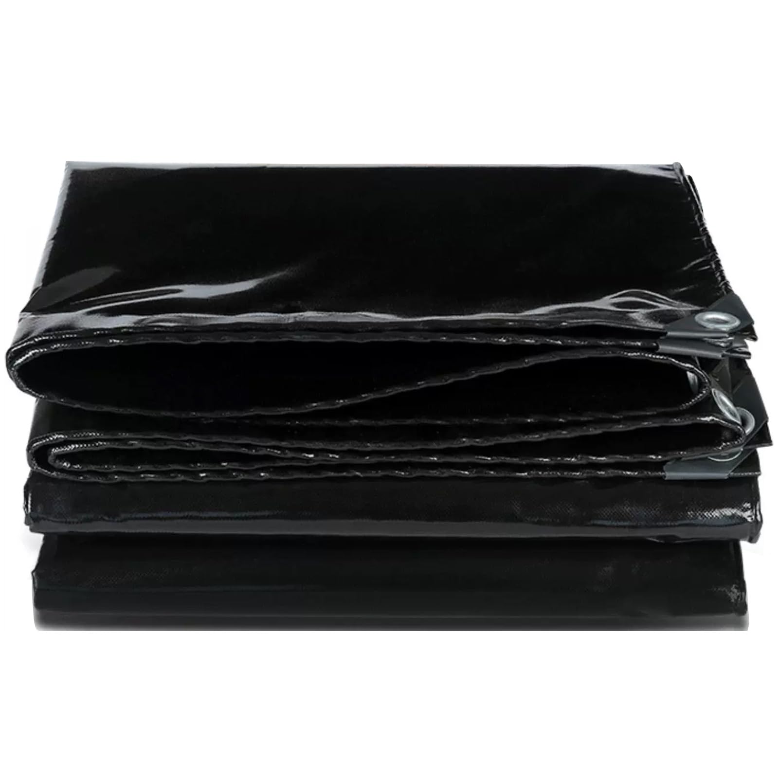 Heavy Duty Tarp Black Waterproof Tarpaulin Cover Tear Resistant Ground Sheet for Pool Roof Tent Outdoor Firewood Furniture(3x3m(9.8ftx9.8ft))