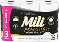 Papel Higiênico Neutro Folha Tripla Prime 12 Rolos com 20 metros